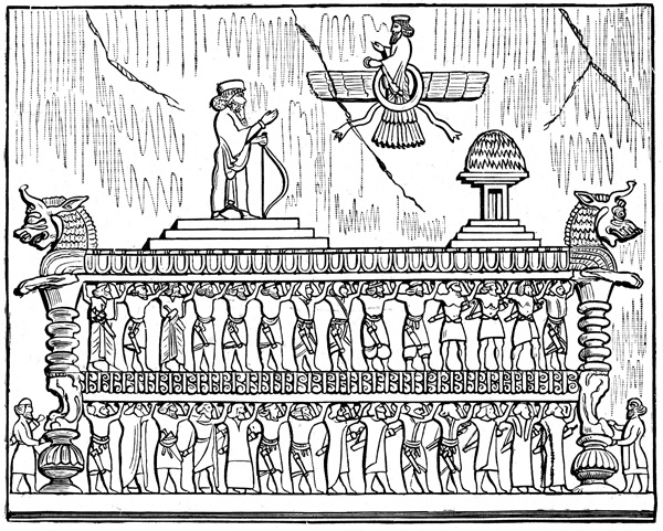 Ancient Persia - Persian King Worshipping Ahura-Mazdao