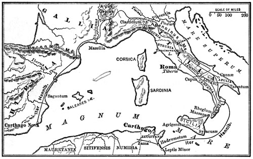 General Hannibal - Map of Hannibal's Route