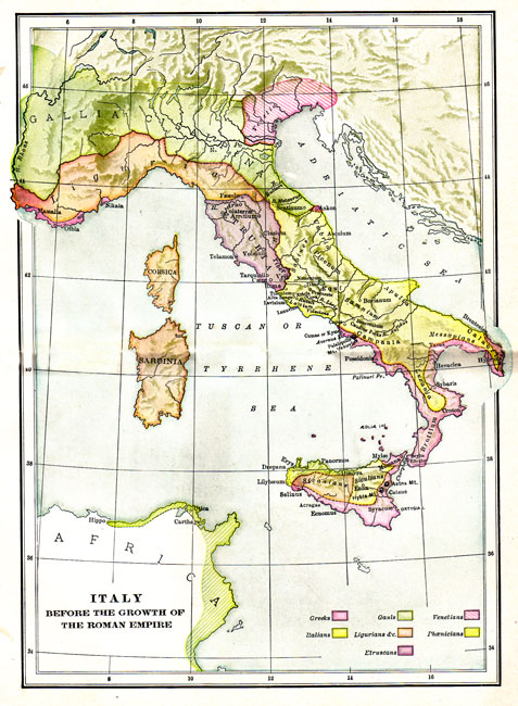 Map of Italy Before the Roman Empire