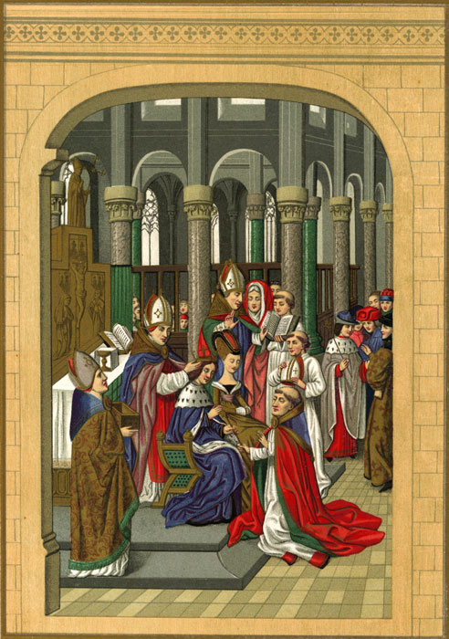 Medieval Art :: Couronnement de Charles V. Roi de France, 1364