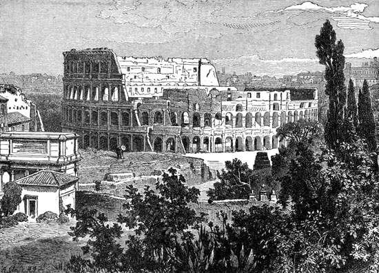 Roman Gladiators - The Roman Coliseum from the Palatine