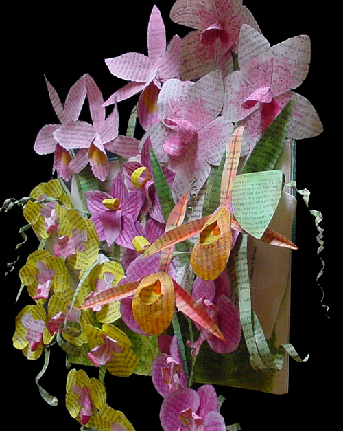 Handmade Paper Sculpture ~ Dream of Orchids