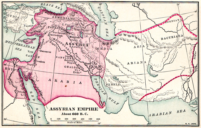 Assyrian Empire - Map of Assyrian Empire