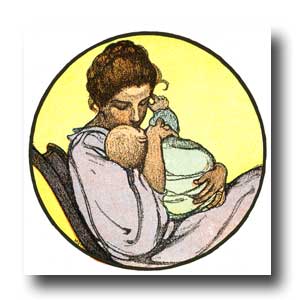Child Clipart - 10 :: A mother rocking her baby