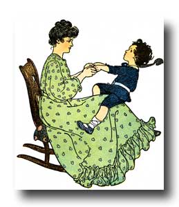 Child Clipart - 8 :: A woman and a boy in a rocking chair