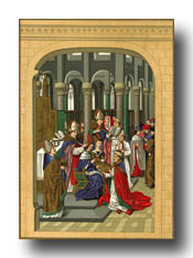 Medieval Art - Couronnement de Charles V. Roi de France, 1364
