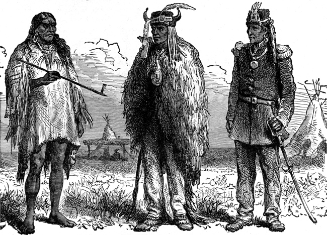 Native American Indians - Sketch from Fort Laramie