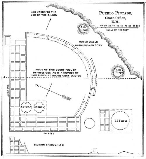 Pueblo Indian Houses - Plan of Pueblo Pintado