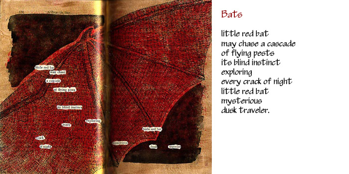 Altered Book Pages ~ Bats