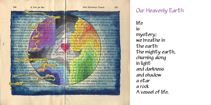 Altered Book Pages ~ Our Heavenly Earth