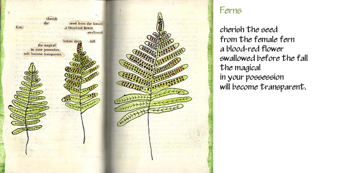 Altered Book Pages ~ Ferns