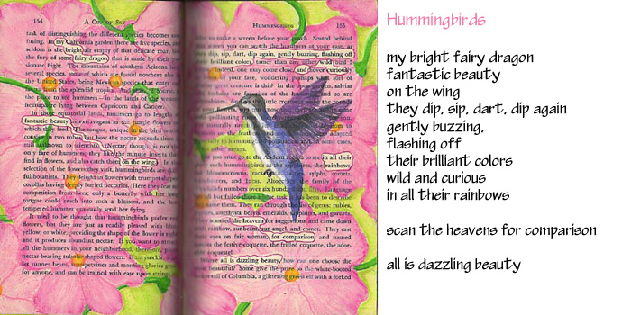 Altered Book Pages ~ Hummingbirds