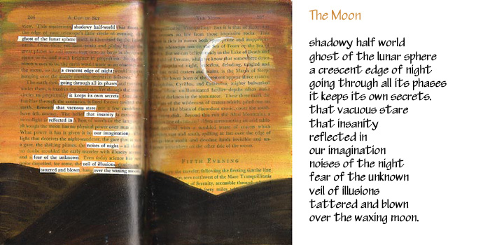 Altered Book Pages ~ The Moon
