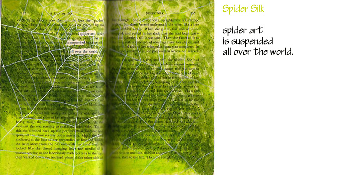 Altered Book Pages ~ Spider Silk