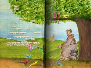 Altered Book Pages - St Francis Of Asissi