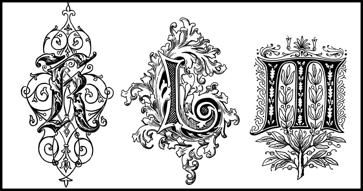 Victorian Decorative Letters - Karen's Whimsy