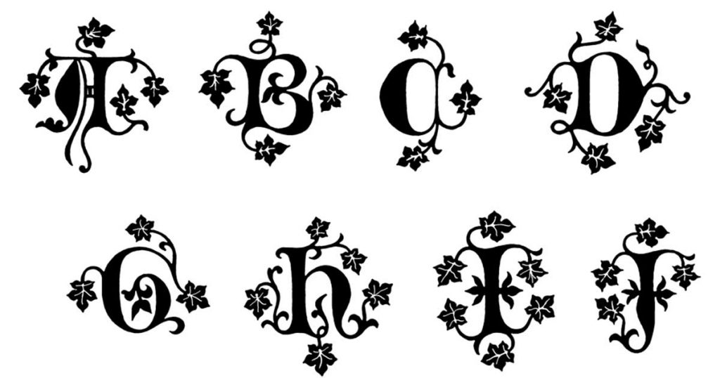 Old English Style Letters