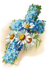 Religious Crosses 1 - Cross Made of Blue Flowers