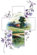 Christian Crosses 10 - Cross with Meadow Scenery
