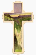 Christian Crosses 7 - Beige Cross with Angel Glowing Inside