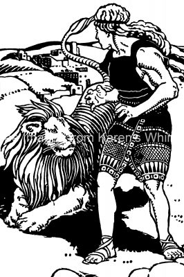 Free Christian Clipart 20 - Samson Seizes the Lion