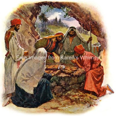 Birth of Jesus 1 - Shepherds with Jesus