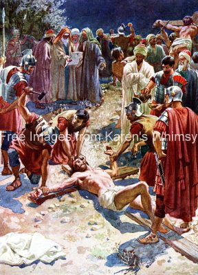 Crucifixion of Jesus 12 - Jesus Nailed to Cross