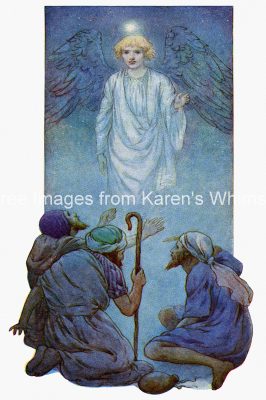 Free Bible Images 1 - Shepherds and Angel