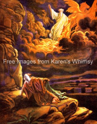 Free Christian Clip Art 7 - Elijah Taken to Heaven