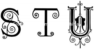 Fancy Alphabet Letters 7 - Letters S T U
