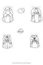 Paper Doll Coloring Pages 9