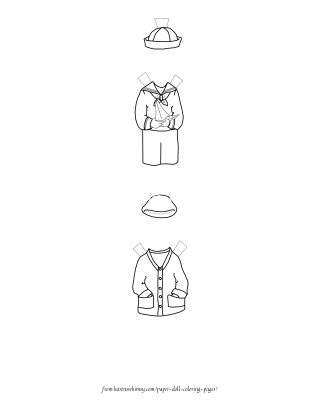 Paper Doll Coloring Pages 6