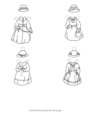 Paper Doll Coloring Pages 7