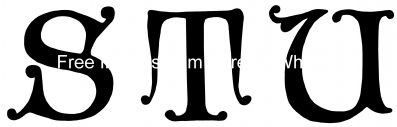 Decorative Gothic Alphabet 7 - Letters S T U