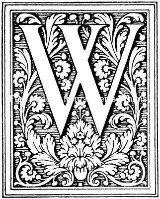 Victorian Decorative Letters 7 - W