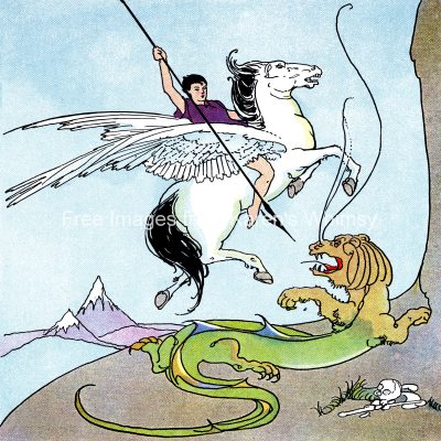 Greek Myth Pictures 6 - Pegasus and Bellerophon