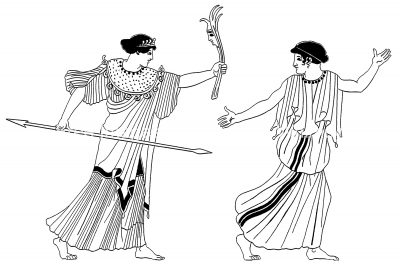 Greek Gods Clip Art 7 - Minerva and a Nymph