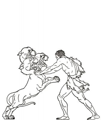 Greek Heroes 8 - Heracles Struggles with Cerberus