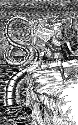 Norse Gods 12 - Thor Fights the Serpent
