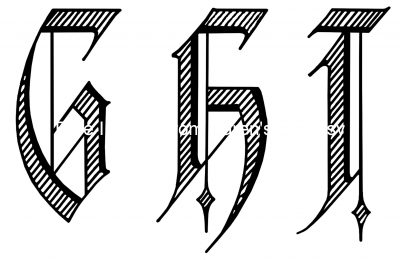 Calligraphy Alphabets 3 - G H I