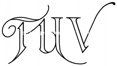 Free Calligraphy Alphabet 7 - T U V