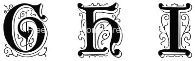 Decorative Lettering - G H I