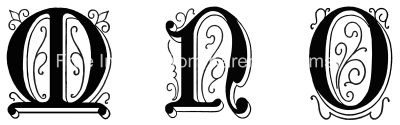 Decorative Lettering - M N O