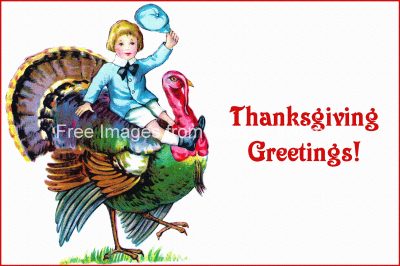 Happy Thanksgiving Clip Art 5 - Riding a Turkey