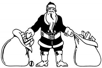 Free Pictures of Santa 7 - Santa with Sacks of Toys