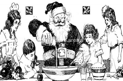 Free Pictures of Santa 8 - Santa Cooking with Kids