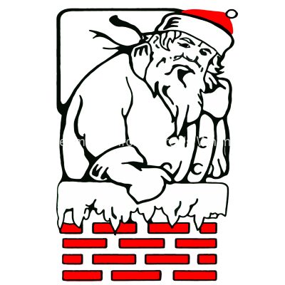 Santa Claus Clipart 8 - Santa in the Chimney