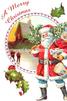 Pictures of Santa Claus 2 - Carrying a Tree