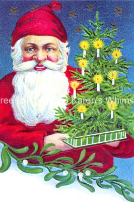 Pictures of Santa Claus 5 - Santa with a Tree