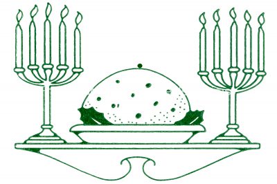 Christmas Images Clip Art 8 - Plum Pudding and Candles